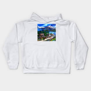 Panoramic View Of Everest Mountain Kids Hoodie